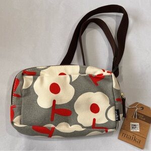 NWT Maika Sierra Fanny Pack Belt Bag Gray White Red Floral Recycled Canvas